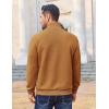imageCOOFANDY Men Quarter Zip Pullover Long Sleeve Quilted Sweatshirt Waffle Casual Collared Sweatshirts Mock Neck Winter PoloLight Brown