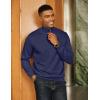 imageCOOFANDY Men Quarter Zip Pullover Long Sleeve Quilted Sweatshirt Waffle Casual Collared Sweatshirts Mock Neck Winter PoloNavy Blue