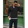 imageCOOFANDY Men Quarter Zip Up Pullover Lightweight Mock Neck Sweatshirt Casual Active Long Sleeve Polo ShirtBlack