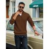 imageCOOFANDY Men Quarter Zip Up Pullover Lightweight Mock Neck Sweatshirt Casual Active Long Sleeve Polo ShirtBrown