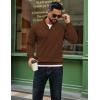 imageCOOFANDY Men Quarter Zip Up Pullover Lightweight Mock Neck Sweatshirt Casual Active Long Sleeve Polo ShirtBrown