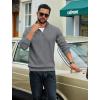 imageCOOFANDY Men Quarter Zip Up Pullover Lightweight Mock Neck Sweatshirt Casual Active Long Sleeve Polo ShirtGrey