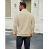 imageCOOFANDY Men Quarter Zip Up Pullover Lightweight Mock Neck Sweatshirt Casual Active Long Sleeve Polo ShirtKhaki