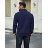 imageCOOFANDY Men Quarter Zip Up Pullover Lightweight Mock Neck Sweatshirt Casual Active Long Sleeve Polo ShirtNavy