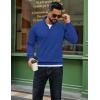 imageCOOFANDY Men Quarter Zip Up Pullover Lightweight Mock Neck Sweatshirt Casual Active Long Sleeve Polo ShirtSky Blue