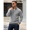 imageCOOFANDY Men Quarter Zip Up Pullover Lightweight Mock Neck Sweatshirt Casual Active Long Sleeve Polo ShirtTex Light Grey