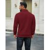 imageCOOFANDY Men Quarter Zip Up Pullover Lightweight Mock Neck Sweatshirt Casual Active Long Sleeve Polo ShirtWine Red