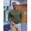 imageCOOFANDY Mens Fleece Crewneck Sweatshirt Casual Long Sleeve Pullover Fall Winter Warm Sweatshirts Fashion PulloversArmy Green