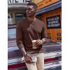 imageCOOFANDY Mens Fleece Crewneck Sweatshirt Casual Long Sleeve Pullover Fall Winter Warm Sweatshirts Fashion PulloversBrown