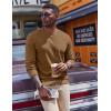imageCOOFANDY Mens Fleece Crewneck Sweatshirt Casual Long Sleeve Pullover Fall Winter Warm Sweatshirts Fashion PulloversLight Brown
