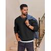 imageCOOFANDY Mens Fleece Crewneck Sweatshirt Cotton Long Sleeve Pullover Casual Thermal ShirtsBlack