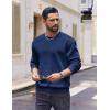 imageCOOFANDY Mens Fleece Crewneck Sweatshirt Cotton Long Sleeve Pullover Casual Thermal ShirtsBlue Purple