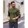 imageCOOFANDY Mens Fleece Crewneck Sweatshirt Cotton Long Sleeve Pullover Casual Thermal ShirtsDark Green