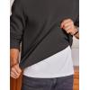 imageCOOFANDY Mens Fleece Crewneck Sweatshirt Cotton Long Sleeve Pullover Casual Thermal ShirtsDark Grey