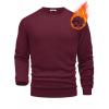 imageCOOFANDY Mens Fleece Crewneck Sweatshirt Cotton Long Sleeve Pullover Casual Thermal ShirtsDark Red