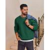imageCOOFANDY Mens Fleece Crewneck Sweatshirt Cotton Long Sleeve Pullover Casual Thermal ShirtsLake Green