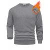 imageCOOFANDY Mens Fleece Crewneck Sweatshirt Cotton Long Sleeve Pullover Casual Thermal ShirtsMid Grey