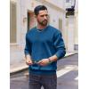 imageCOOFANDY Mens Fleece Crewneck Sweatshirt Cotton Long Sleeve Pullover Casual Thermal ShirtsNavy