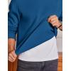 imageCOOFANDY Mens Fleece Crewneck Sweatshirt Cotton Long Sleeve Pullover Casual Thermal ShirtsNavy
