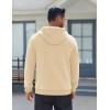 imageCOOFANDY Mens Fleece Hoodie Long Sleeve Hooded Sweatshirt Casual Basic Essential Drawstring Pullover Hoodie With PocketKhaki
