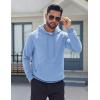 imageCOOFANDY Mens Fleece Hoodie Long Sleeve Hooded Sweatshirt Casual Basic Essential Drawstring Pullover Hoodie With PocketSky Blue