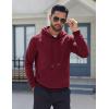 imageCOOFANDY Mens Fleece Hoodie Long Sleeve Hooded Sweatshirt Casual Basic Essential Drawstring Pullover Hoodie With PocketWine Red