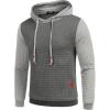 imageCOOFANDY Mens Hooded Sweatshirt Casual Long Sleeve Drawstring Waffle Knit Pullover HoodiesGreydark Grey