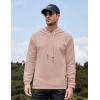 imageCOOFANDY Mens Hooded Sweatshirt Casual Long Sleeve Drawstring Waffle Knit Pullover HoodiesMisty Rose