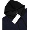 imageCOOFANDY Mens Hooded Sweatshirt Casual Long Sleeve Drawstring Waffle Knit Pullover HoodiesNavyBlack P10