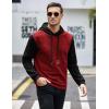 imageCOOFANDY Mens Hooded Sweatshirt Casual Long Sleeve Drawstring Waffle Knit Pullover HoodiesPat 1redblack