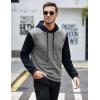 imageCOOFANDY Mens Hooded Sweatshirt Casual Long Sleeve Drawstring Waffle Knit Pullover HoodiesPat 2light Graynave Blue