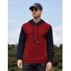 imageCOOFANDY Mens Hooded Sweatshirt Casual Long Sleeve Drawstring Waffle Knit Pullover HoodiesPat7rednavy Blue