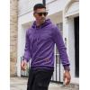 imageCOOFANDY Mens Hooded Sweatshirt Casual Long Sleeve Drawstring Waffle Knit Pullover HoodiesViolet