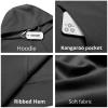 imageCOOFANDY Mens Hoodie Long Sleeve Casual Pullover Hooded Sweatshirt Fashion Drawstring Hoodies with PocketDark Grey