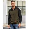 imageCOOFANDY Mens Hoodies Pullover Casaul Long Sleeve Drawstring Waffle Knit Hooded Sweatshirt with Kanga PocketGreenblack