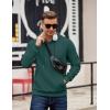 imageCOOFANDY Mens Long Sleeve Hooded Sweatshirt Casual Lightweight Hoodies Pullover Textured Drawstring Hoodie with Kanga PocketLake Green