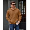 imageCOOFANDY Mens Long Sleeve Hooded Sweatshirt Casual Lightweight Hoodies Pullover Textured Drawstring Hoodie with Kanga PocketLight Brown