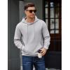 imageCOOFANDY Mens Long Sleeve Hooded Sweatshirt Casual Lightweight Hoodies Pullover Textured Drawstring Hoodie with Kanga PocketLight Gray