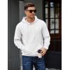 imageCOOFANDY Mens Long Sleeve Hooded Sweatshirt Casual Lightweight Hoodies Pullover Textured Drawstring Hoodie with Kanga PocketWhite