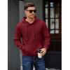 imageCOOFANDY Mens Long Sleeve Hooded Sweatshirt Casual Lightweight Hoodies Pullover Textured Drawstring Hoodie with Kanga PocketWine Red