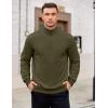 imageCOOFANDY Mens Quarter Zip Pullover Mock Neck Lightweight Sweatshirt Long Sleeve Polo Shirt Business Casual Pullover TopArmy Green