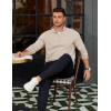 imageCOOFANDY Mens Quarter Zip Pullover Mock Neck Lightweight Sweatshirt Long Sleeve Polo Shirt Business Casual Pullover TopBeige