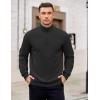 imageCOOFANDY Mens Quarter Zip Pullover Mock Neck Lightweight Sweatshirt Long Sleeve Polo Shirt Business Casual Pullover TopBlack