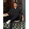 imageCOOFANDY Mens Quarter Zip Pullover Mock Neck Lightweight Sweatshirt Long Sleeve Polo Shirt Business Casual Pullover TopBlack