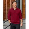 imageCOOFANDY Mens Quarter Zip Pullover Mock Neck Lightweight Sweatshirt Long Sleeve Polo Shirt Business Casual Pullover TopDark Red