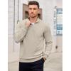 imageCOOFANDY Mens Quarter Zip Pullover Mock Neck Lightweight Sweatshirt Long Sleeve Polo Shirt Business Casual Pullover TopLight Khaki