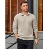 imageCOOFANDY Mens Quarter Zip Pullover Mock Neck Lightweight Sweatshirt Long Sleeve Polo Shirt Business Casual Pullover TopLight Khaki
