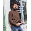 imageCOOFANDY Mens Quarter Zip Pullover Sweatshirts Lightweight Long Sleeve Mock Neck Sweater PoloBrown