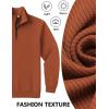 imageCOOFANDY Mens Quarter Zip Pullover Sweatshirts Lightweight Long Sleeve Mock Neck Sweater PoloCaramel