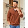 imageCOOFANDY Mens Quarter Zip Pullover Sweatshirts Lightweight Long Sleeve Mock Neck Sweater PoloCaramel